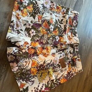 Wrangler Women's Floral Cargo Shorts - Orange, Yellow, Purple